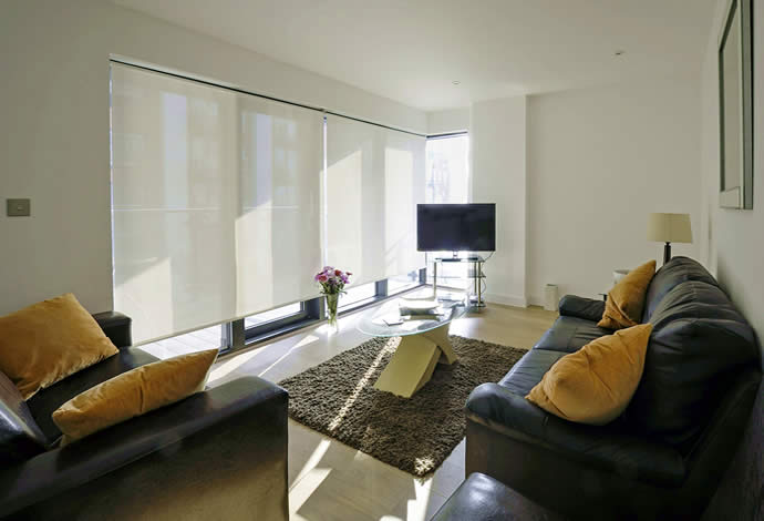 1 bed serviced apartments living room