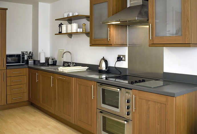 2 bed serviced apartments kitchen